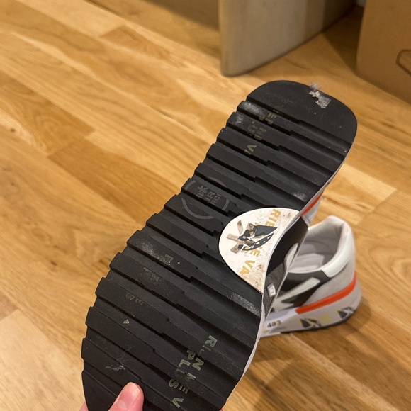 Premiata Gray and Cream Sneakers with Orange Detail 
BRAND NEW - Picture 3 of 5